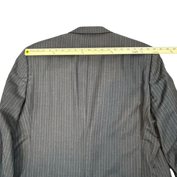 Hart Schaffner Marx Jacket Blazer Mens SZ 46R Gray Pin Stripe Single Breasted - Picture 7 of 8